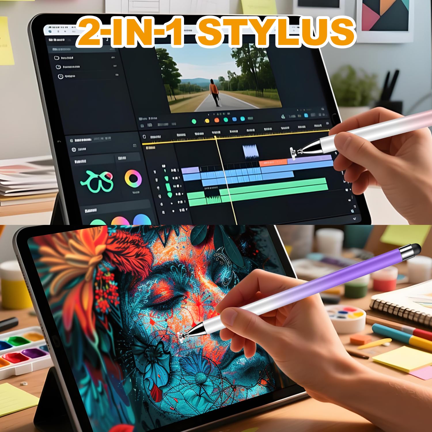 Stylus (7 Stück), 2-in-1 Stylus Pen für Touchscreen, hohe Präzision und Empfindlichkeit, geeignet für iPad/iPhone/Samsung/Android Smartphone und Tablets, kompatibel mit allen Touchscreens
