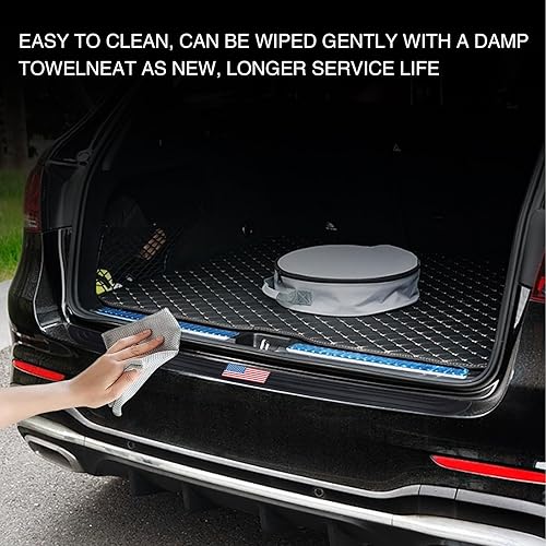 Miniatura 5 de 1 tira antiarañazos para maletero de automóvil, 35.43 x 2.75 pulgadas, bandera estadounidense de PVC, borde negro, impresión tridimensional,