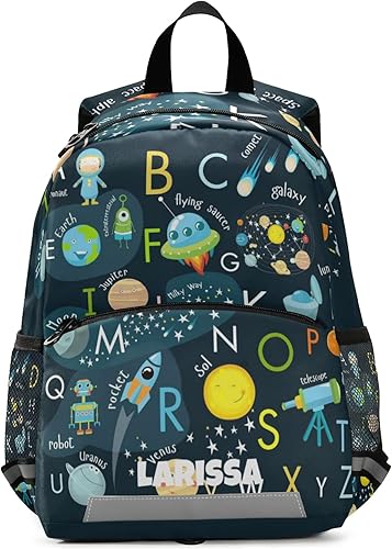 Glaphy Mochila personalizada para niños, mochila infantil para guardería, mochila preescolar con nombre personalizado para niños y niñas, 8 planetas