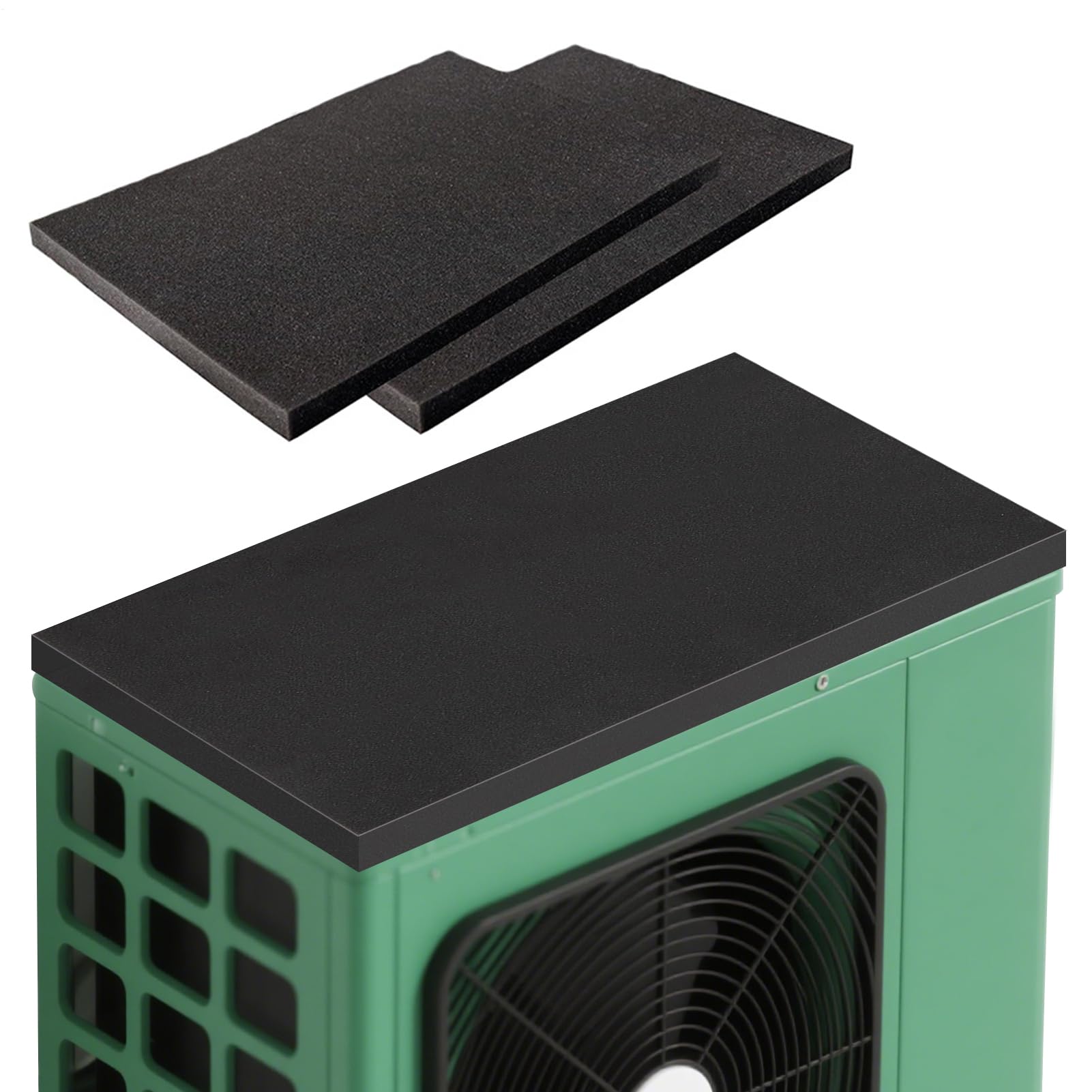 Tapete de aire acondicionado para exteriores, barrera de ruido de espuma magnética de 24 x 17 x 0.75 pulgadas, absorbente de vibraciones, almohadilla de refrigeración silenciosa para instalaciones