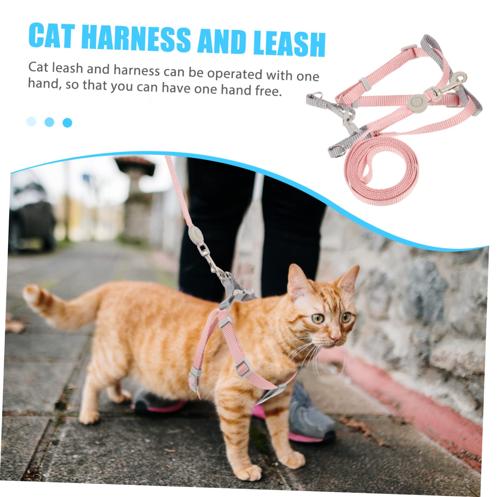 VICASKY 1Set Cat Harness and Leash Set Soft Vest for Small Cats and Dogs for Outdoor Walking and Training Cute Design Cat Essentials