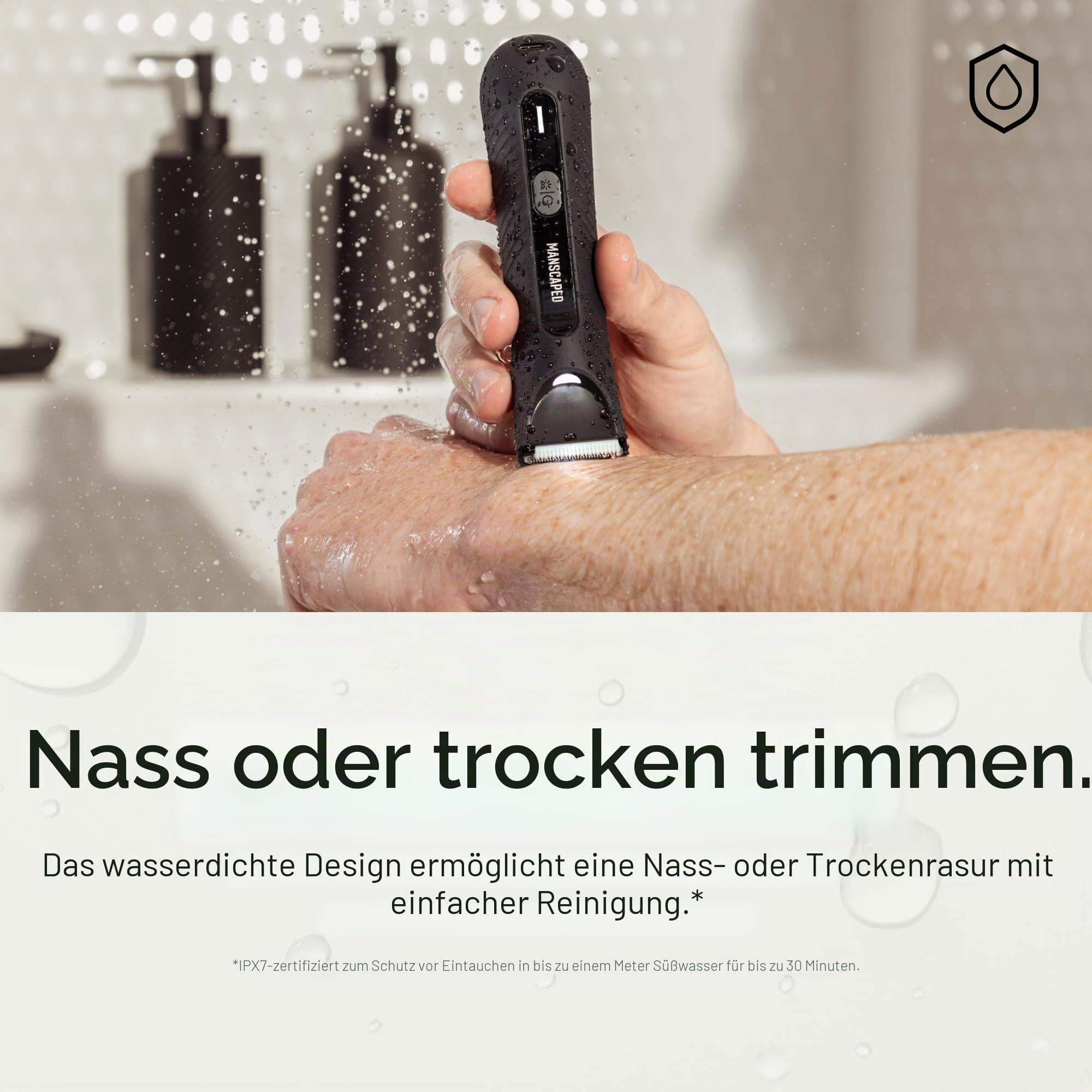 MANSCAPED® The Lawn Mower® 3.0 Plus Leisten- & Körperhaartrimmer - SkinSafe® Trimmerklinge, wasserdicht, USB-C, kabellos