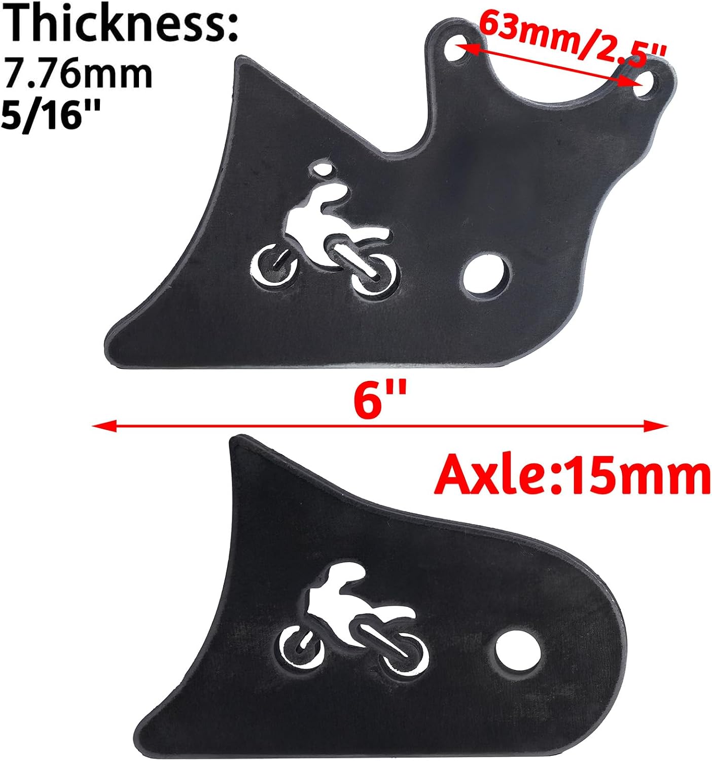 JMCHstore 6'' Mini bike Stretch Extension Tabs for Coleman BT200X Mini bike 196cc, Hisun 200-7 for Viper 200cc Trail bike (Hydraulic Brake Tab, 6 inch)