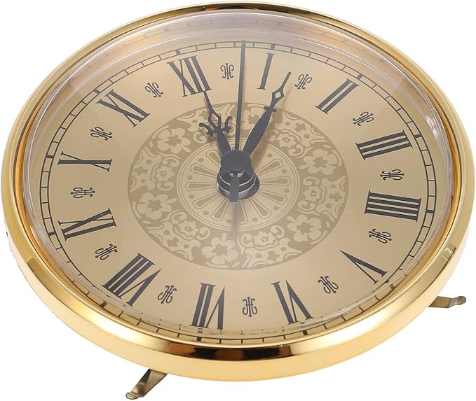 UKCOCO Clock Insert 110mm Round Clock Insert Movement Roman Numeral