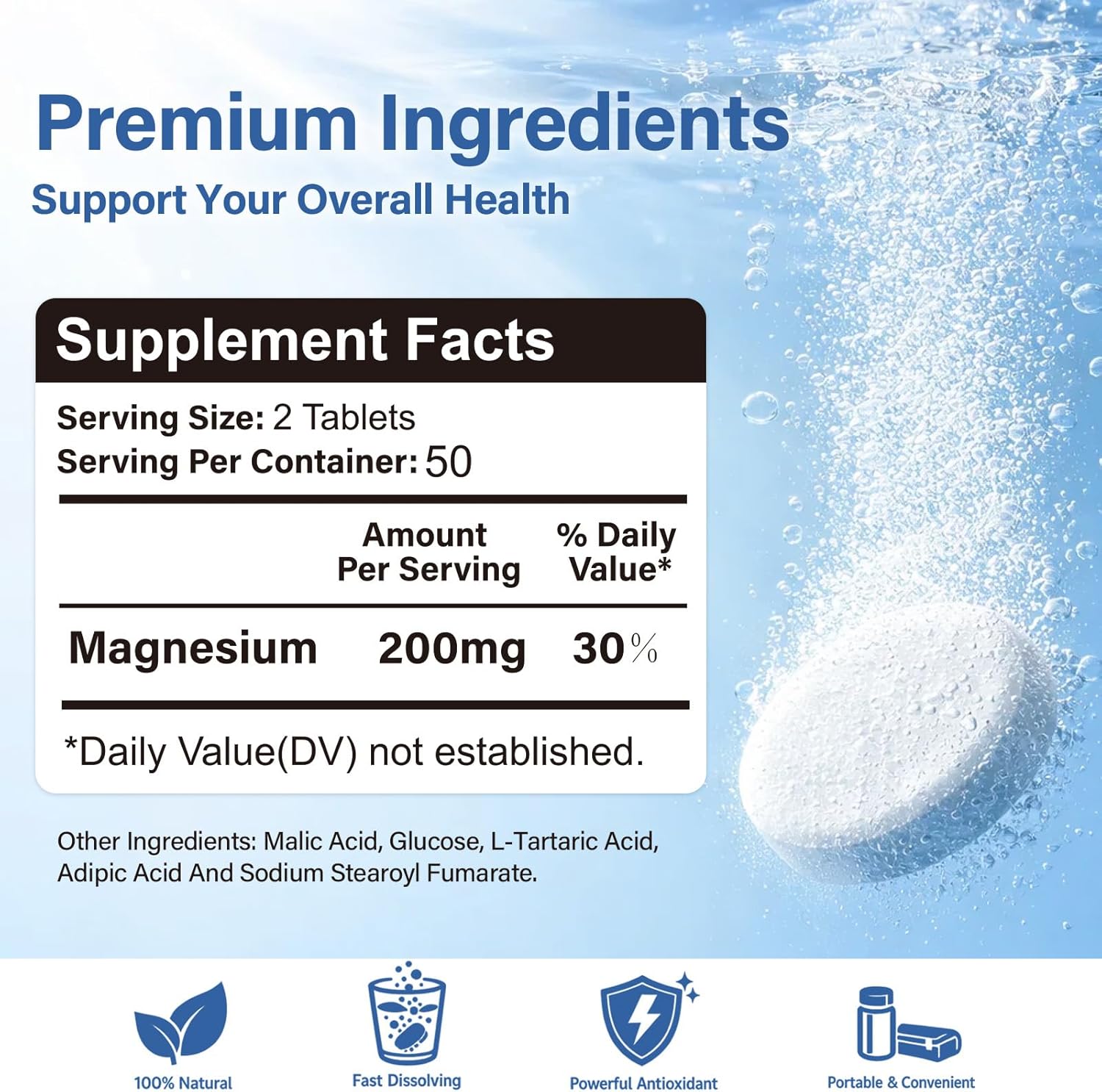 H2 Molecular Hydrogen Tablets with Magnesium - 100 Count Hydrogen Water Tablets for Athletic Recovery, Energy & Cellular Health Lemon & Raspberry Variety