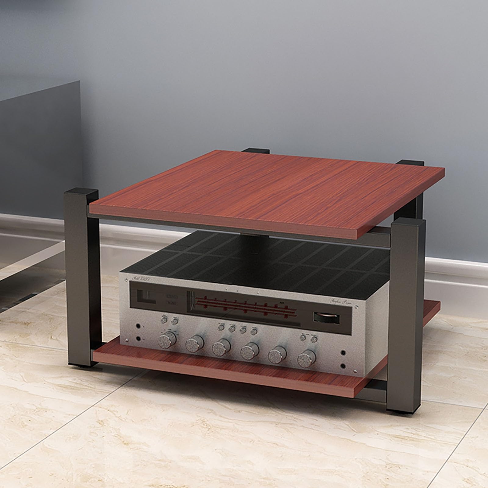 Meuble étagère en bois à 4 niveaux pour ranger vos appareils home cinéma