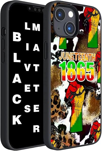 Juneteenth 1865 Power Hand Leopard Cow Break Chain Funda compatible con iPhone 16 15 14 13 12 11 Pro Max Galaxy S25 S24 S23 S22 S21 FE Ultra Plus