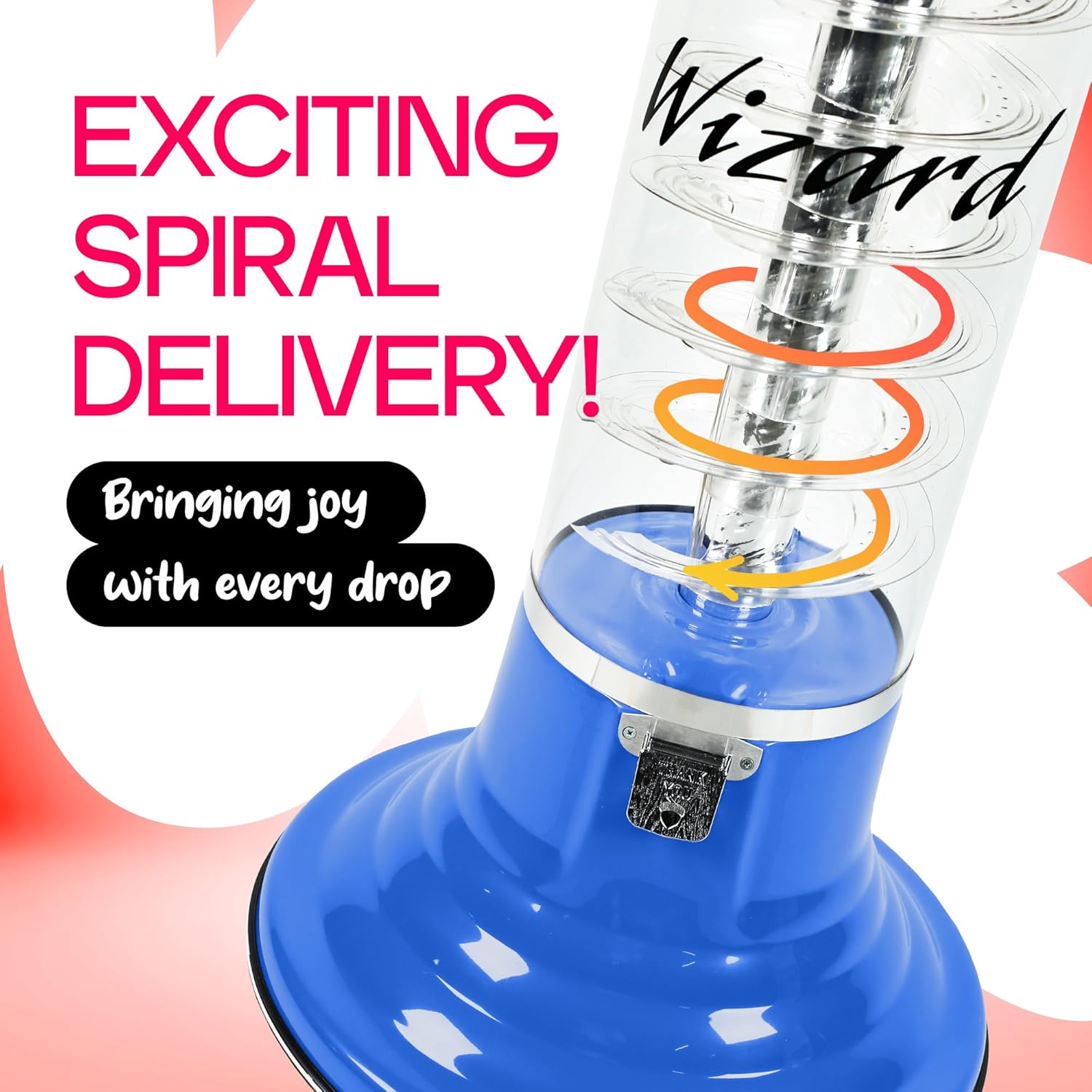Gumball Machine Original Spiral - 4`10" Height - Set Up for $0.25 - Dispenses 1” Gumballs - Spin & Drop Vending Machines for Kids - Bubble Gum Machine - Blue