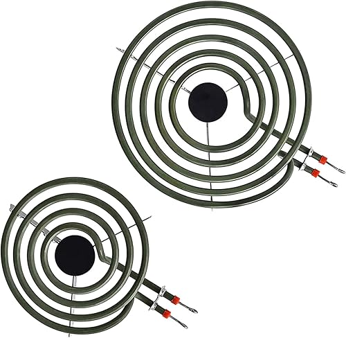 LXun MP22YA Mejorado Paquete de 2 Unidades de Elementos Quemadores de Estufa Eléctrica, 1 x MP21YA de 8" y 1 x MP15YA de 6" Quemadores de Estufa de