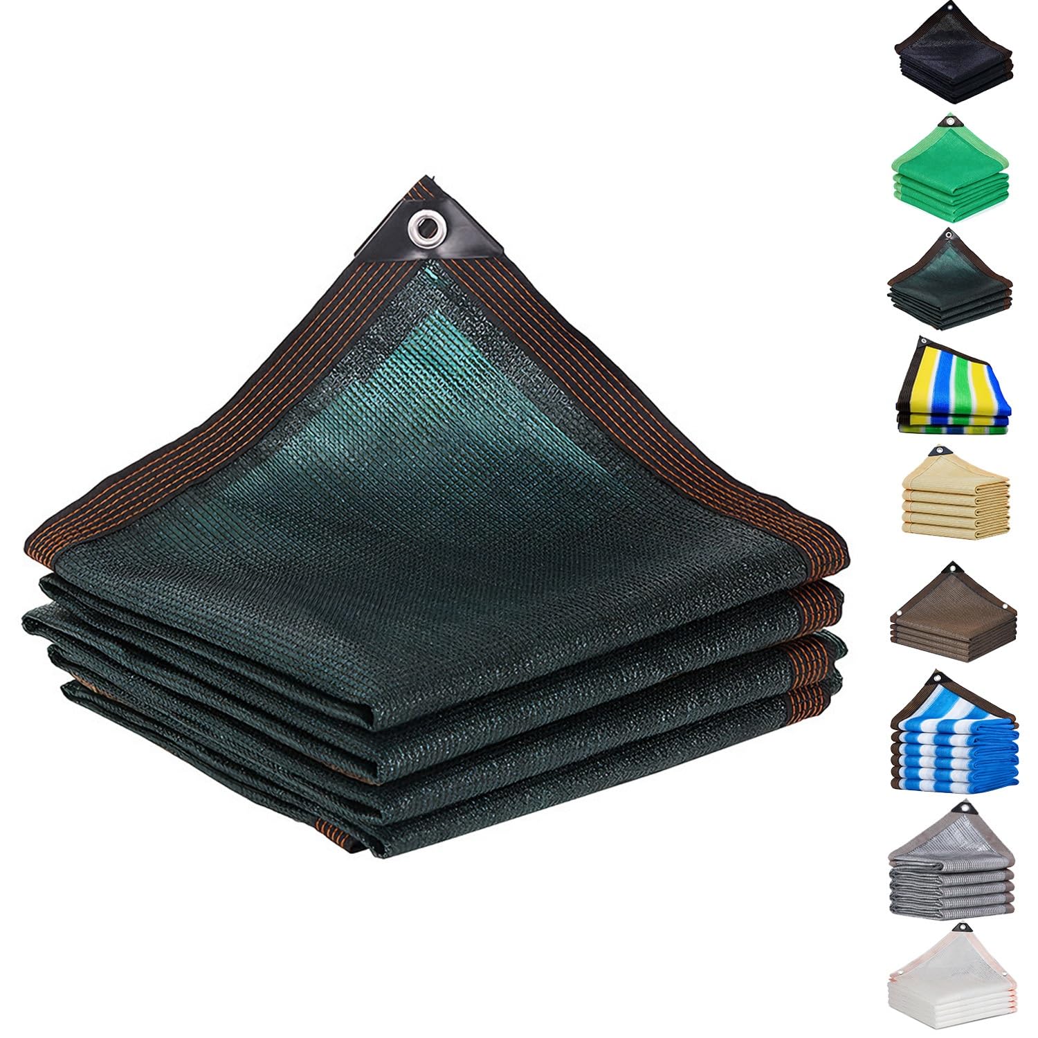 Twwhshf-Ou Dark Green Shade Netting Sunblock Shade Cloth Black Brown Green White Beige Fabric Mesh Tarp For Greenhouse Plant Patio Outdoor(,26.2 X 29.5Ft)
