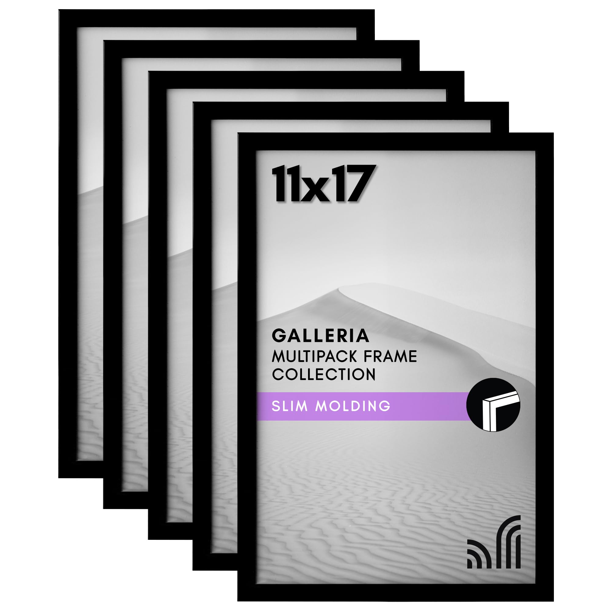 Americanflat 11x17 Gallery Wall Frame Set of 5 in Black - Picture Frames Collage Wall Decor with Plexiglass Cover and Hanging Hardware - Gallery Wall Frame Set for Horizontal or Vertical Display