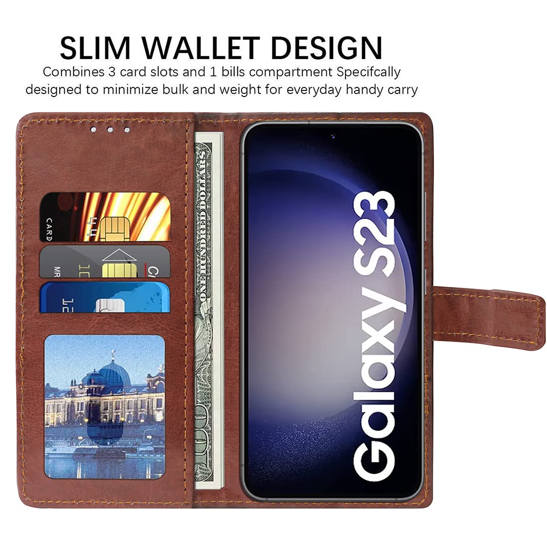 Samsung Galaxy S23 Flip Cover - Premium Leather -3 Samsung Galaxy S23 Flip Cover - Premium Leather -3