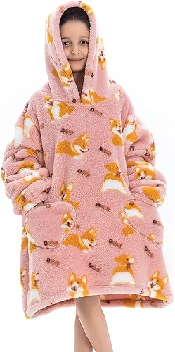 Miniatura 9 de Century Star - Manta con capucha portátil para niños, bebés, sudadera de gran tamaño, sudadera de forro polar bonita, manta Sherpa para niñas y niños