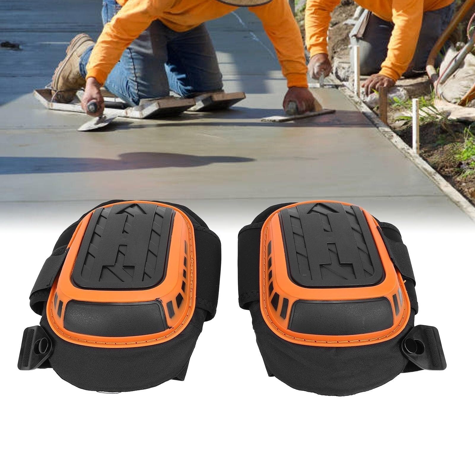 RUVOO Ginocchiere Palestra Ginocchiere da Lavoro in Schiuma Spessa con Guscio Rigido e Fascia Elastica per lavori a Pavimento e Giardinaggio Ginocchiera Sportiva