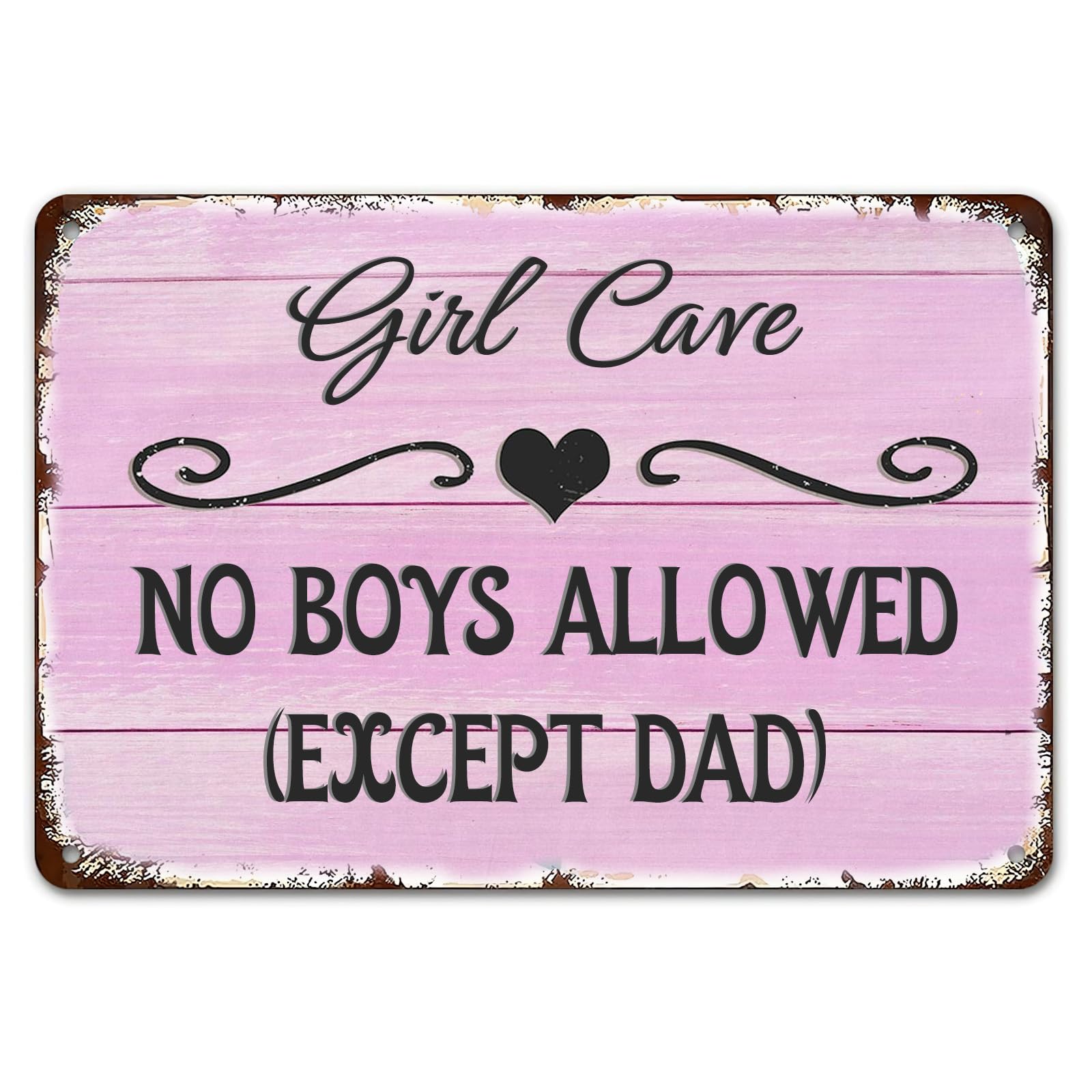 Lovely Girl Room Exclusive Vintage Metal Sign Sweet Private Space Theme Rustic Wall Decor Plaque for Home Daily Decoration 12x8 Inch