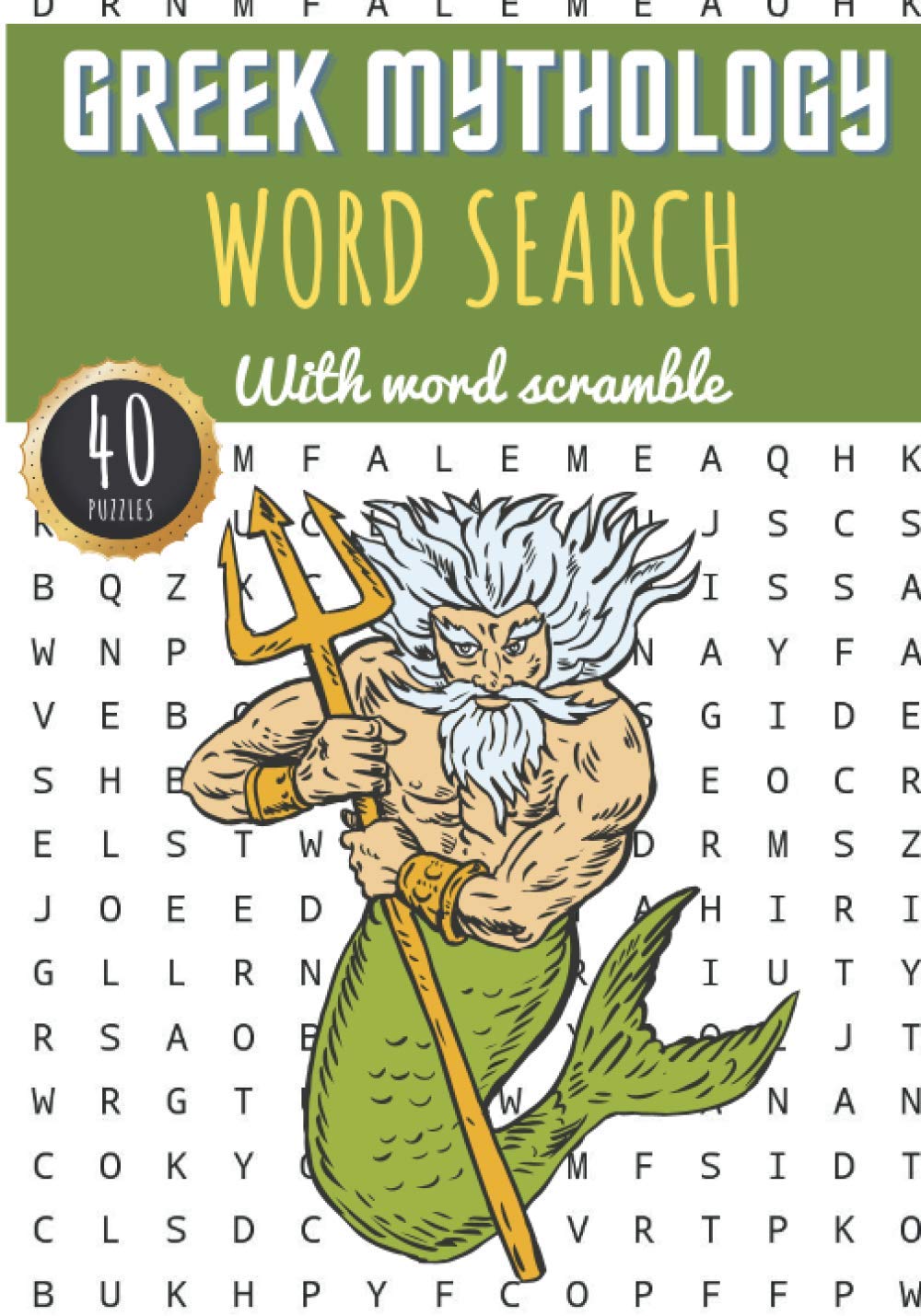 Greek Mythology Word Search: 40 puzzles | Challenging Puzzle Book for Adults, Kids, Seniors | More than 300 Mythological words on Myths of Ancient ... | Large Print Gift | Brain Training Book