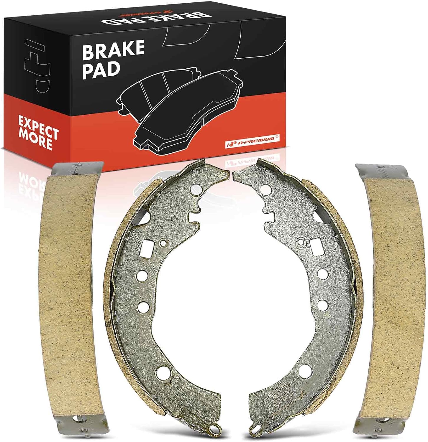 A-Premium Rear Ceramic Drum Brake Shoes Set Compatible with Select Toyota & Scion Models - Corolla 2009-2019, Prius C 2012-2019, xD 2008-2014, iQ 2013, 4 Pcs
