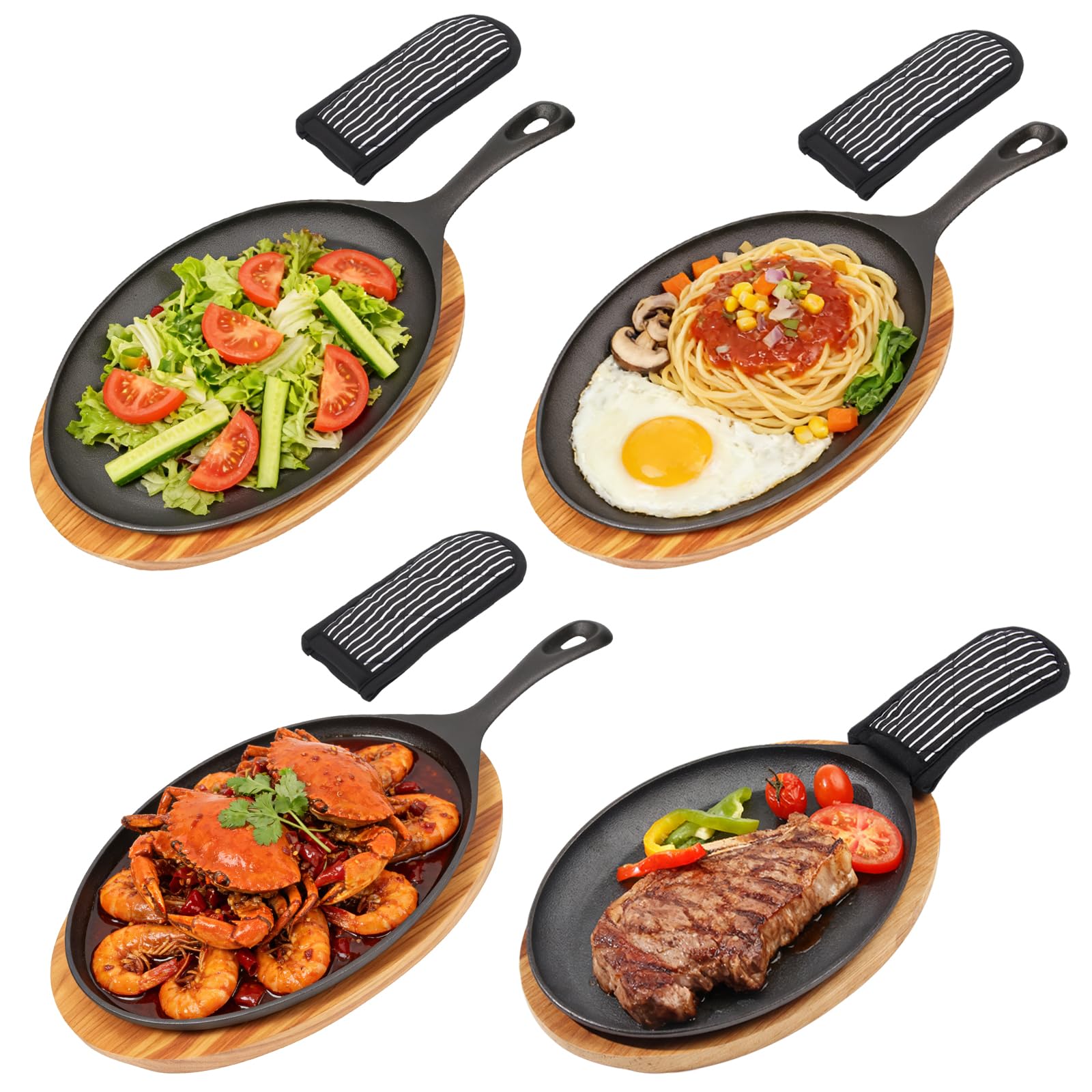 Cast Iron Fajita Skillet Set - Sizzling Hot! -1 Cast Iron Fajita Skillet Set - Sizzling Hot! -1
