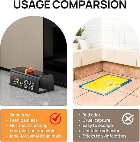 Miniatura 5 de Trampa eléctrica para ratas, nuevas trampas para ratones para interiores con puerta de elevación automática, potente voltaje mata ratas y ratones,