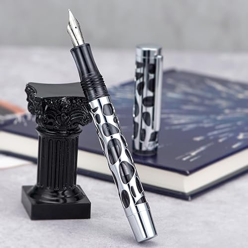 Miniatura 7 de Asvine M169 Pluma estilográfica de punta media, cuentagotas y convertidor de llenado, acrílico negro transparente