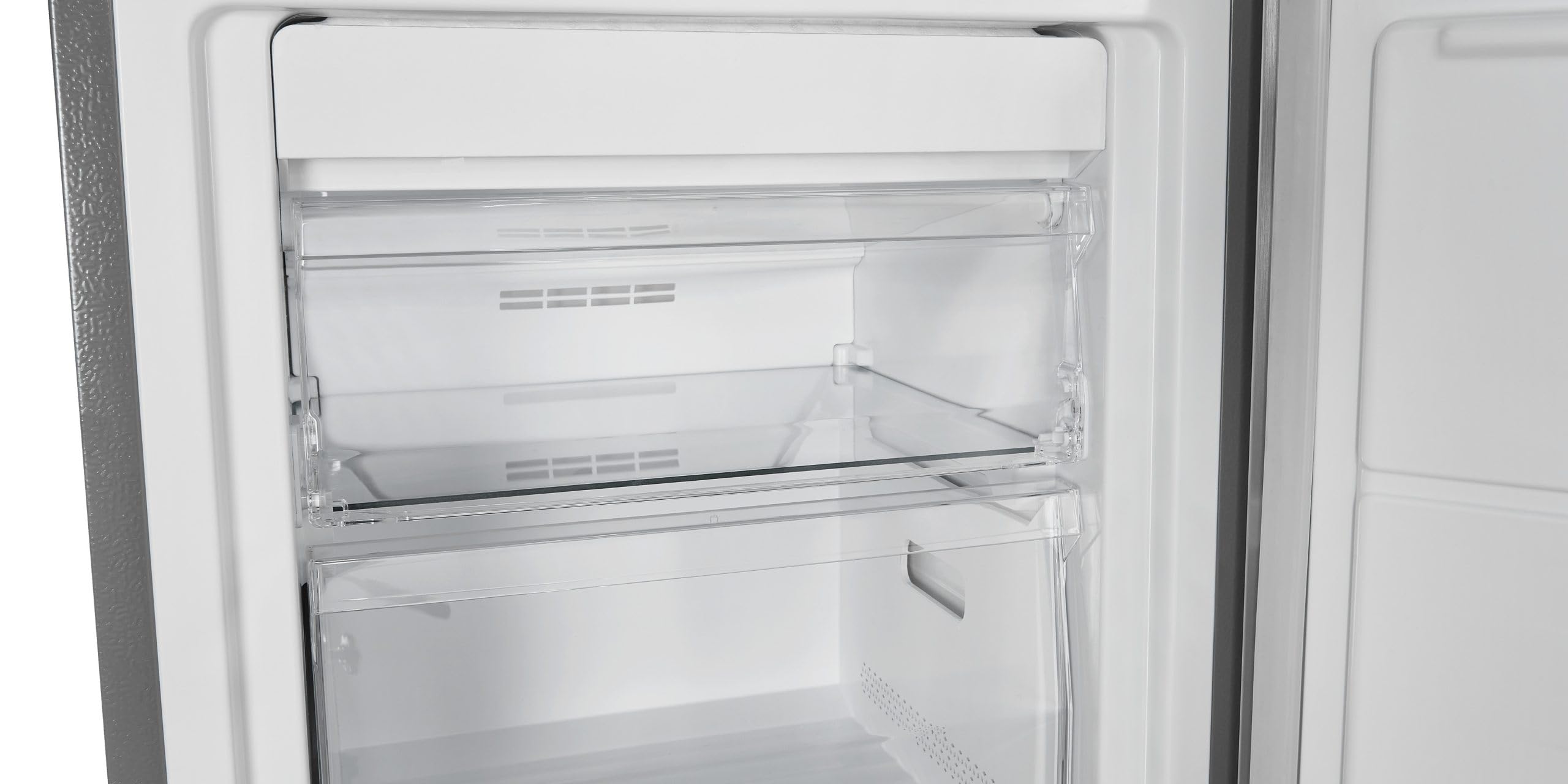 Exquisit® Congelador Vertical 204L, Color Inoxlook, Clase E, Tecnología No-Frost, Control Digital, Congelación Rápida, Puerta Reversible, Alarma Acústica Puerta Abierta, Medidas 170,0x54,5x59,5cm
