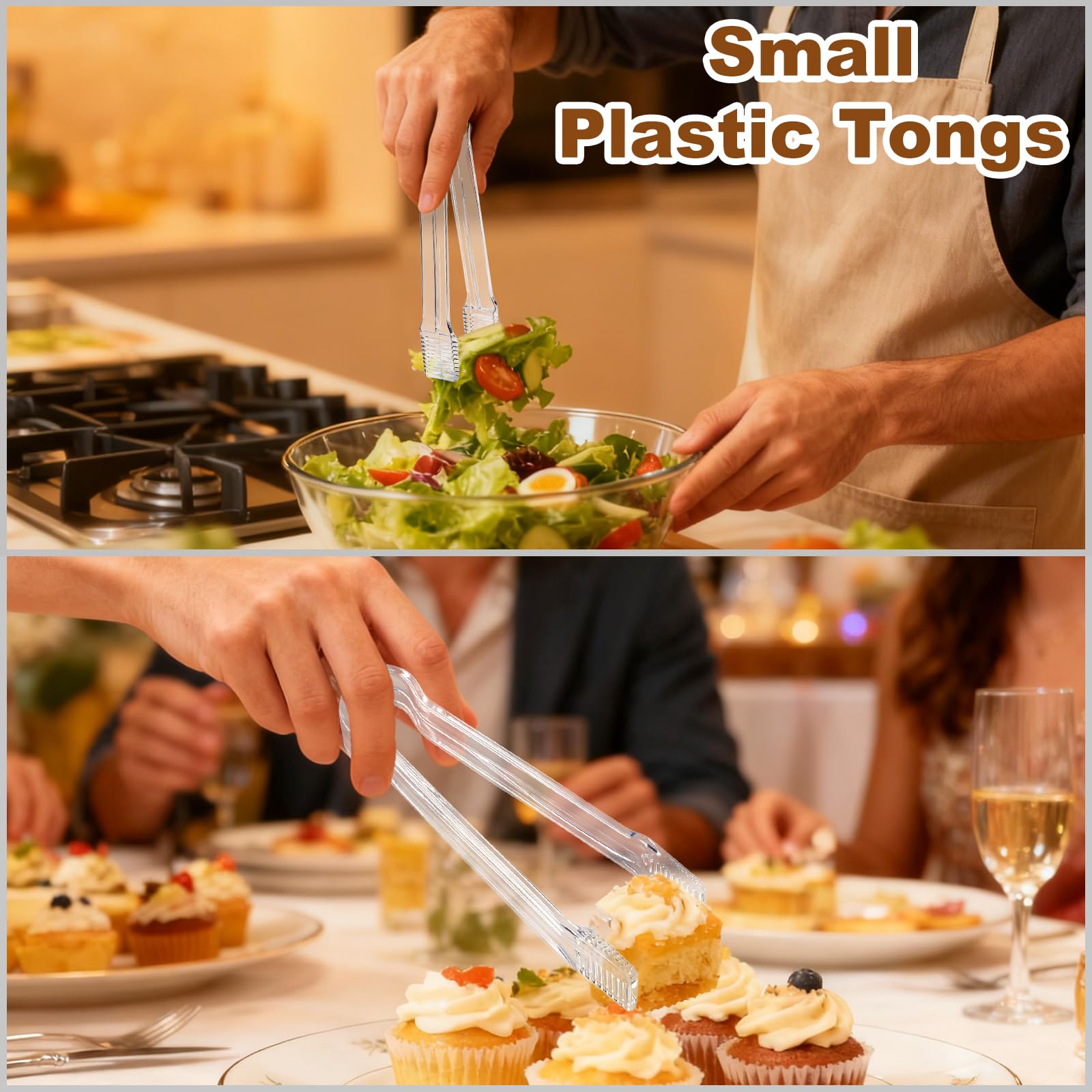 Disposable Serving Tongs - 10 Pack -6 Disposable Serving Tongs - 10 Pack -6