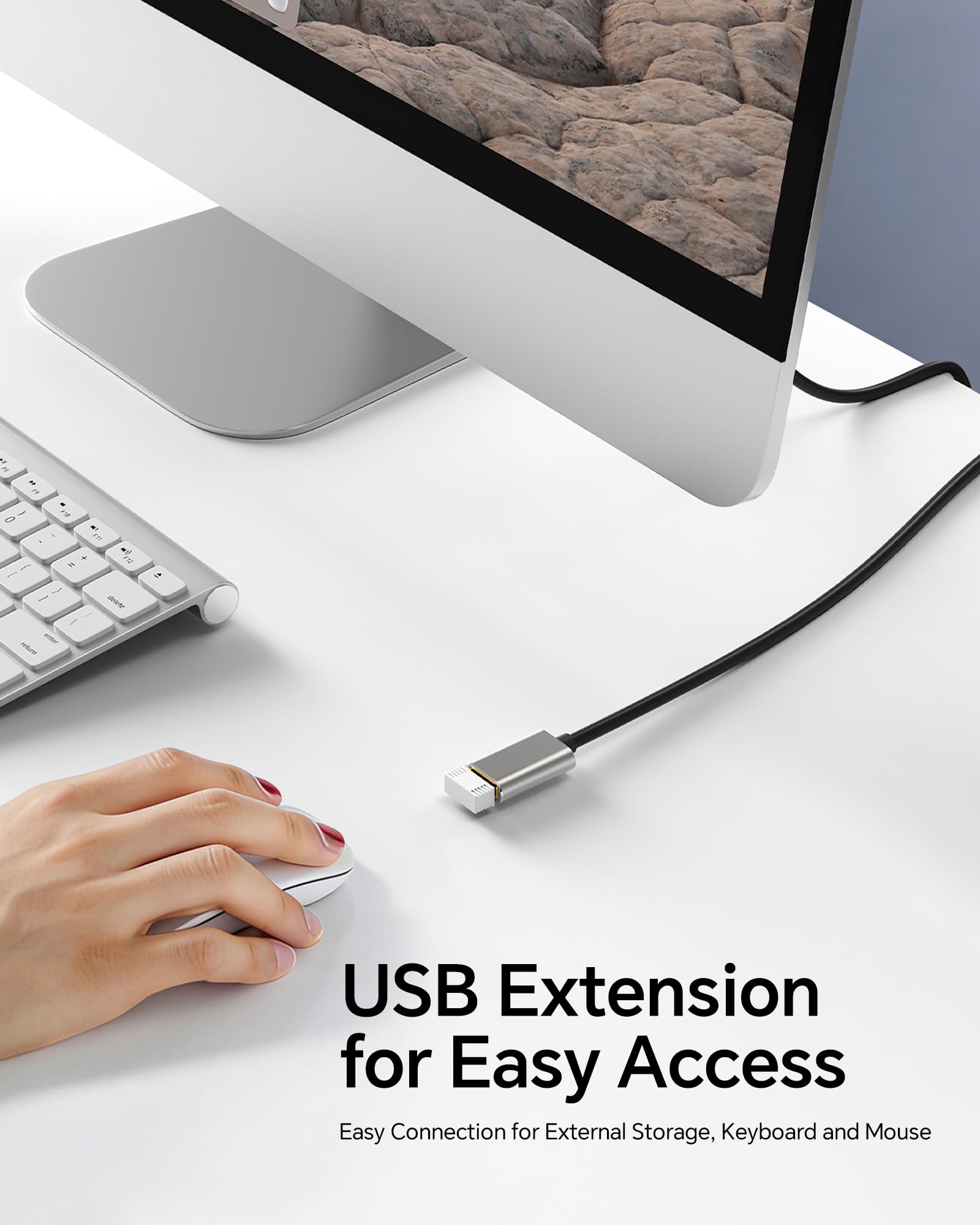 1.0 m USB Verlängerungskabel, USB 3.0 A Stecker auf Buchse Extender Kabel, 5Gbps High-Speed Datenübertragung, vergoldet & Anti-Interferenz Kompatibel mit Tastatur/Maus/Drucker/VR/Webcam
