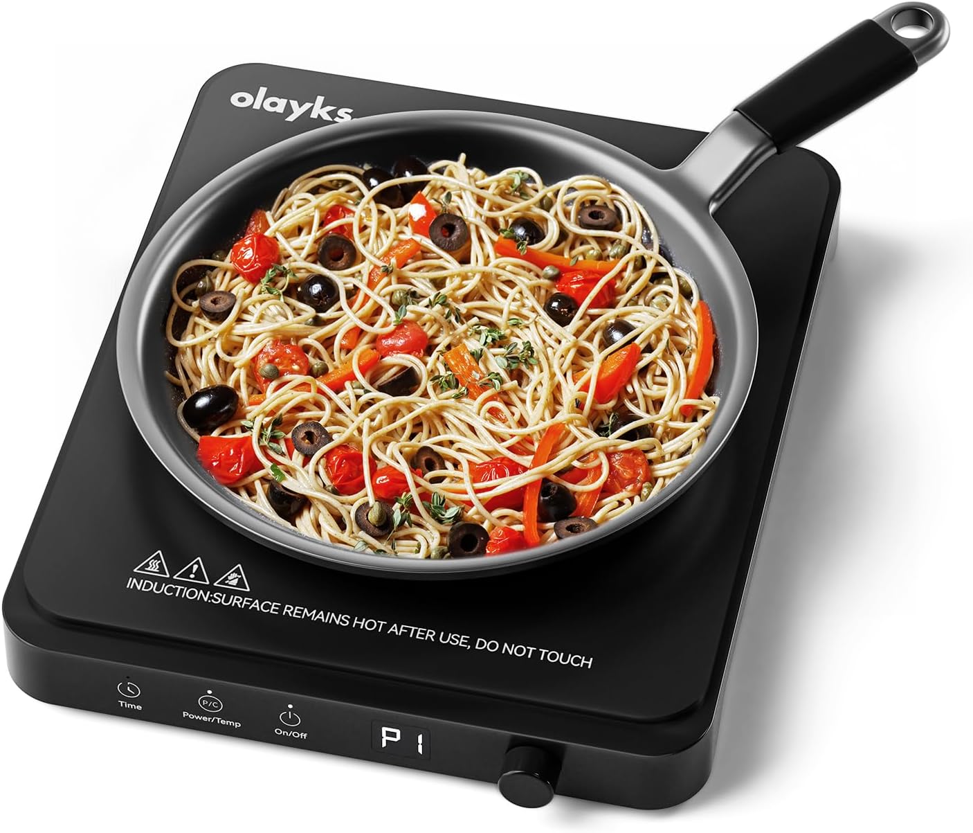 olayks. Portable Induction Cooktop, Countertop Burner Hot Plate 1500W With Sensor Touch, Electric Induction Cooker With 9-Level Adjustment, 3-Hour Timer, Auto-Shut-Off, LED Display, Auto Pot Detection