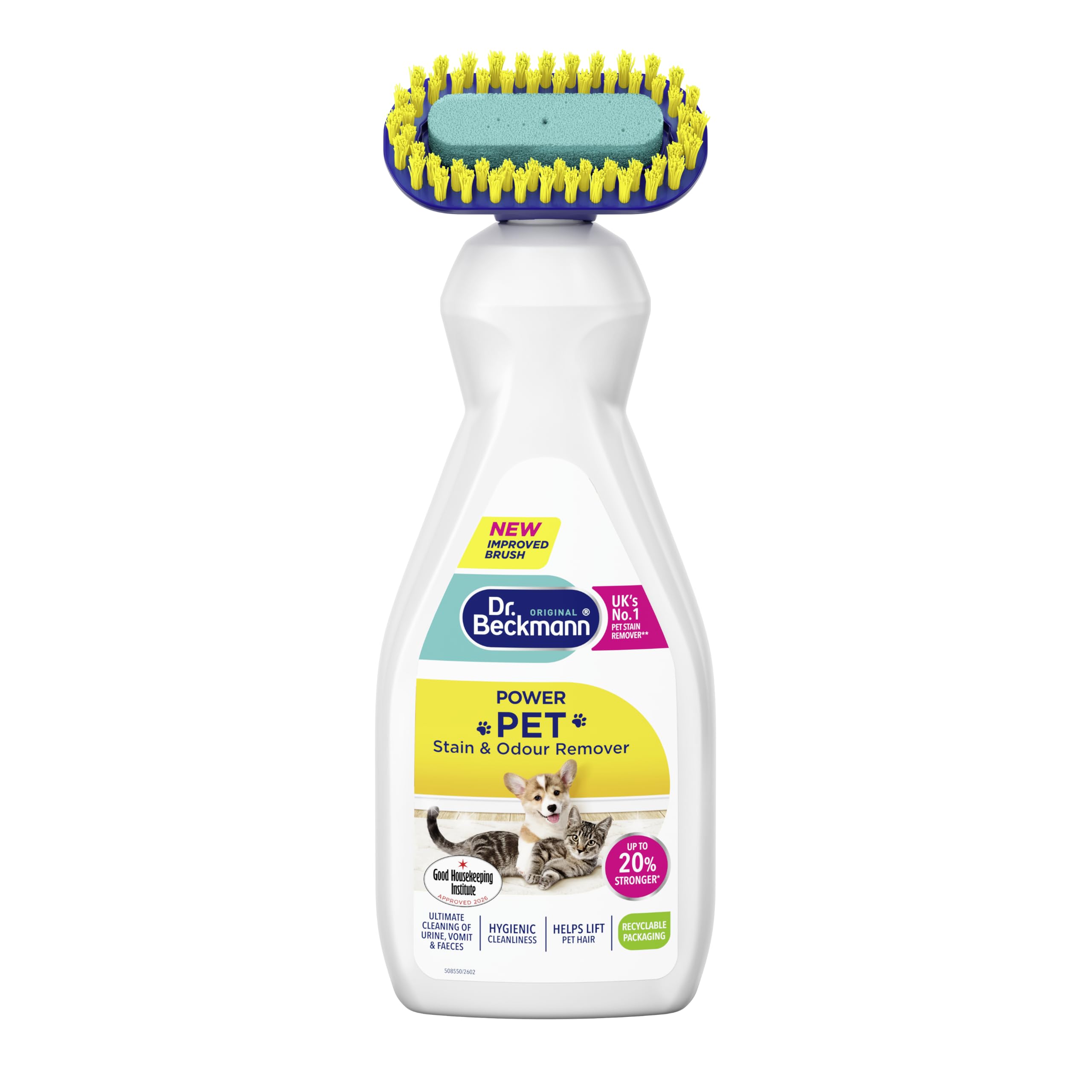 Dr. Beckmann Pet Stain & Odour Remover, Eliminates stains and odours caused by pets, incl. applicator brush, 650 ml