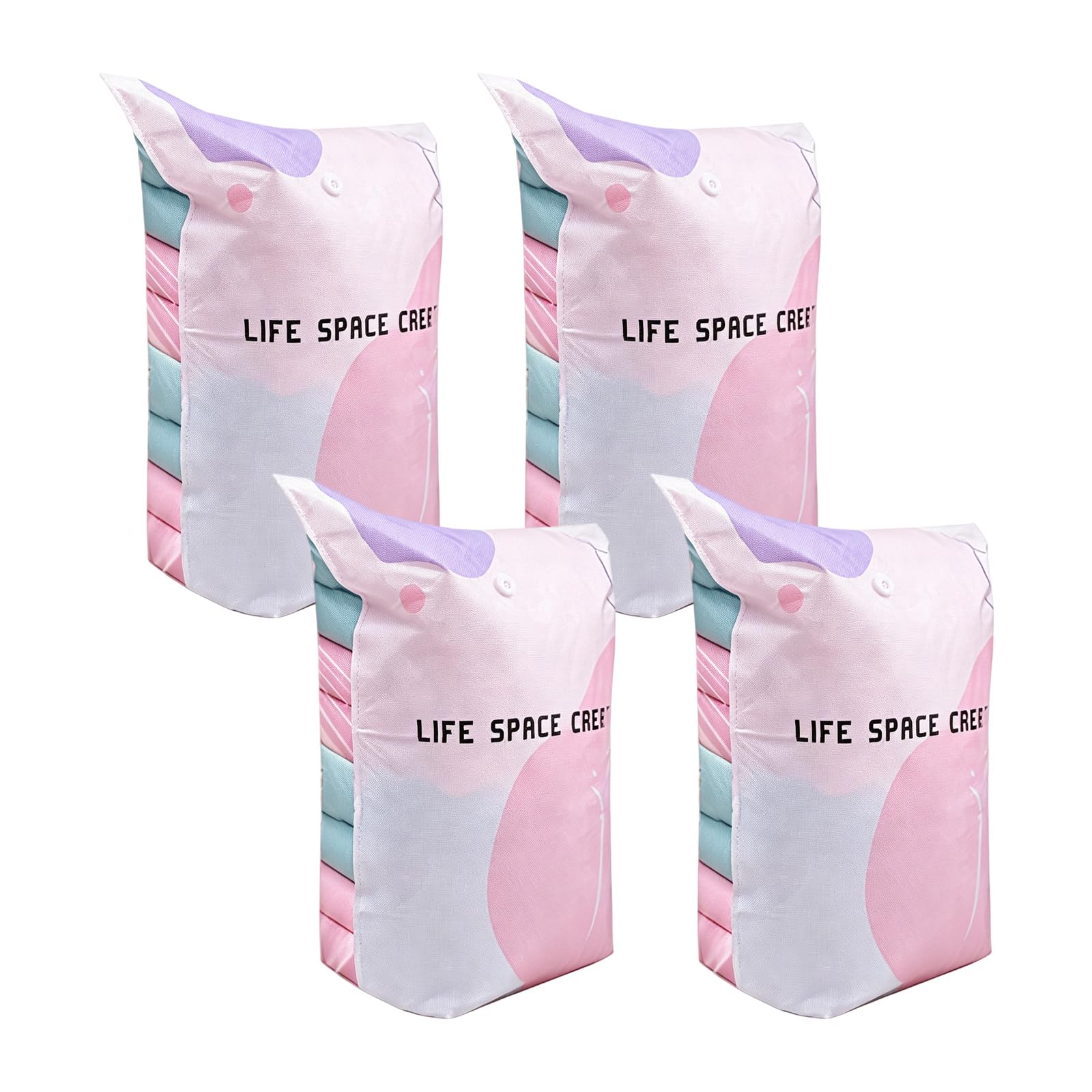 No Pump Vacuum Storage Bags, Vacuum Storage Bags Large, 3d Press and Seal Compression Bag, Vacuums Seal Bag for Clothes, Reusable-Vacuums Pack for Clothes, Duvets, Bedding, Travel