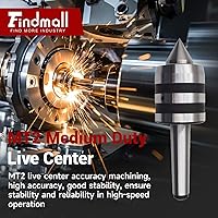 Vista 2 de findmall MT2 Centro Vivo de Servicio Medio de 60 Grados Centro de Contrapunto Vivo Apto para Tornos CNC, Tornos Manuales Ordinarios y Tornos de Alta