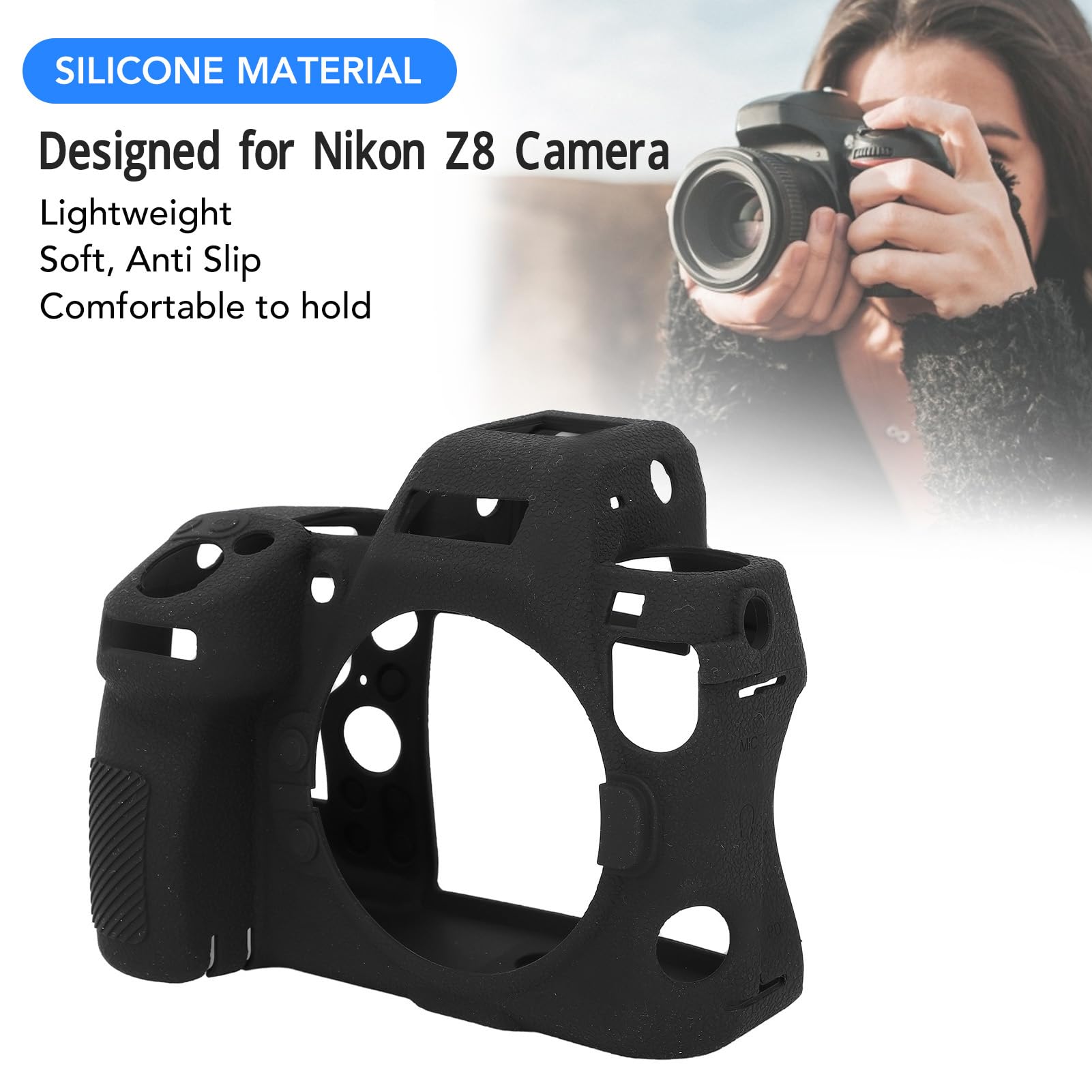 Srliya Custodia in Silicone per Fotocamera Z8, Leggera, Ultra Sottile, Compatibile con Custodia Morbida Antigraffio per Fotocamera, per Video di Tutti i Giorni, Vlog, Cortometraggi,