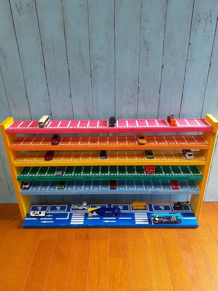 Amazon.co.jp: レインボーカラー100台トミカ棚収納棚6段 トミカ