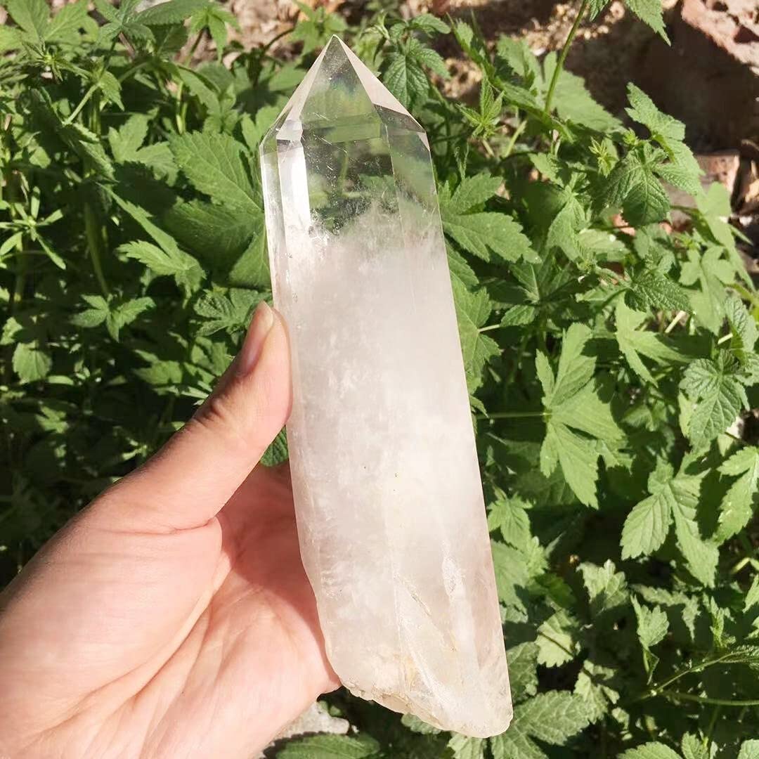 Auoqkqut One Color Large Clear Lemurian Seed Quartz Natural Point Cluster Crystal Rough Balance Gem Decoration Crystal Home Decoration
