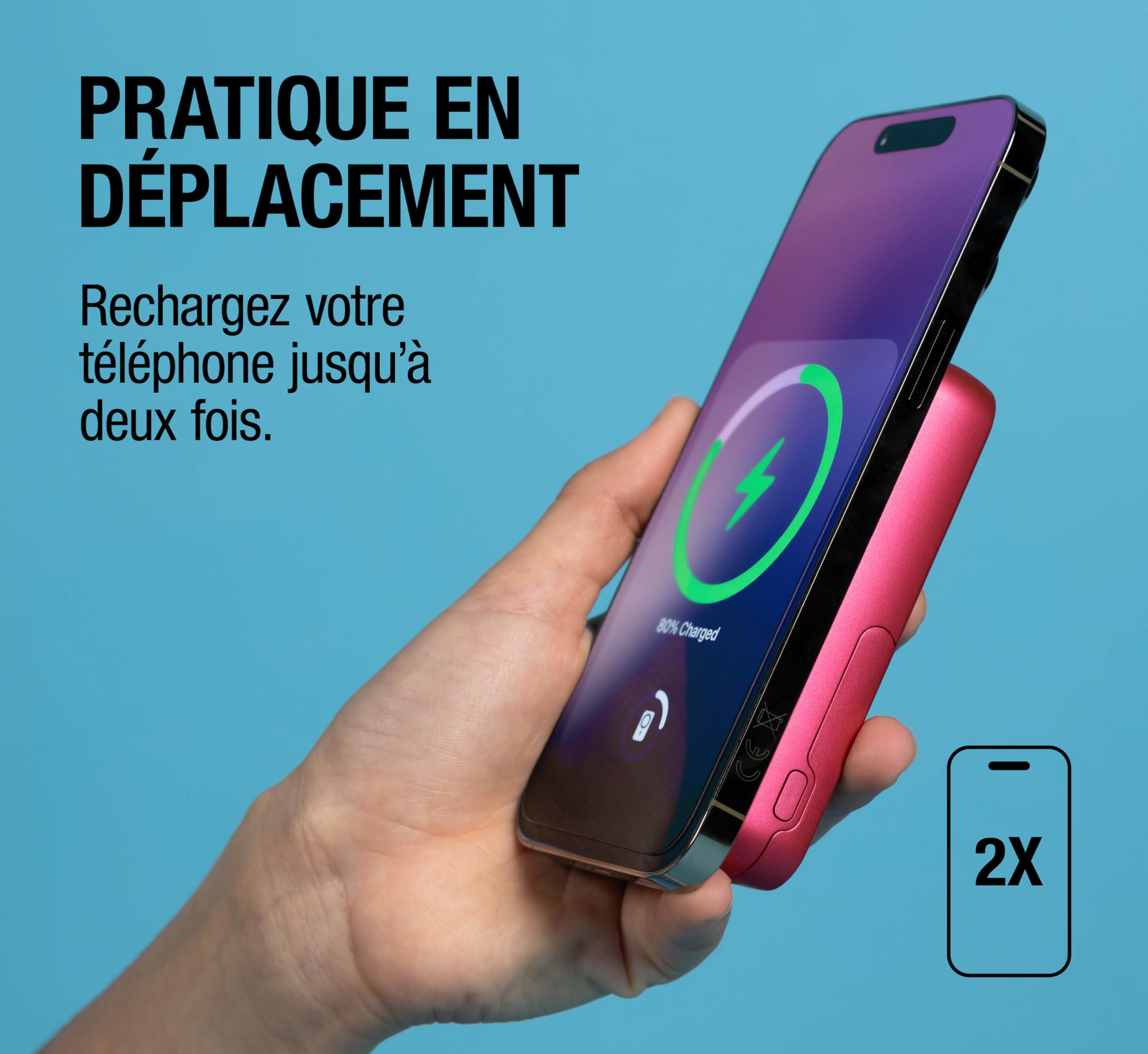 Fresh 'n Rebel Batterie Externe Magnétique sans Fil 10000mAh - Compatible avec MagSafe - Qi2 - Chargeur Rapide 15W - iPhone 17/16/15/14/13/12 & Appareils Android Qi - avec Support (Dreamy Lilac)