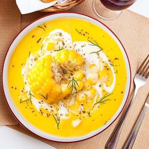 Miniatura 8 de Elsjoy Juego de 2 cuencos esmaltados, 3 cuartos de galón, cuencos grandes de esmalte blanco con borde rojo, cuenco de sopa esmaltado vintage de 11