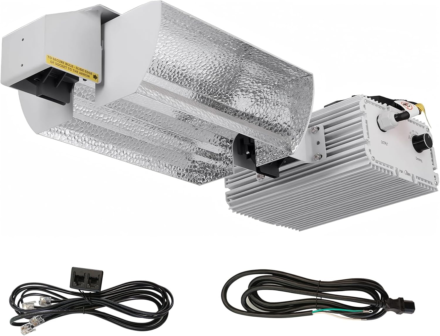 Raylux Grow Light System Kits with Controller Port,1000 Watt DE Double Ended HID,Open Style Reflector with 220V Digital Dimmable Ballast - Bulb Not Included