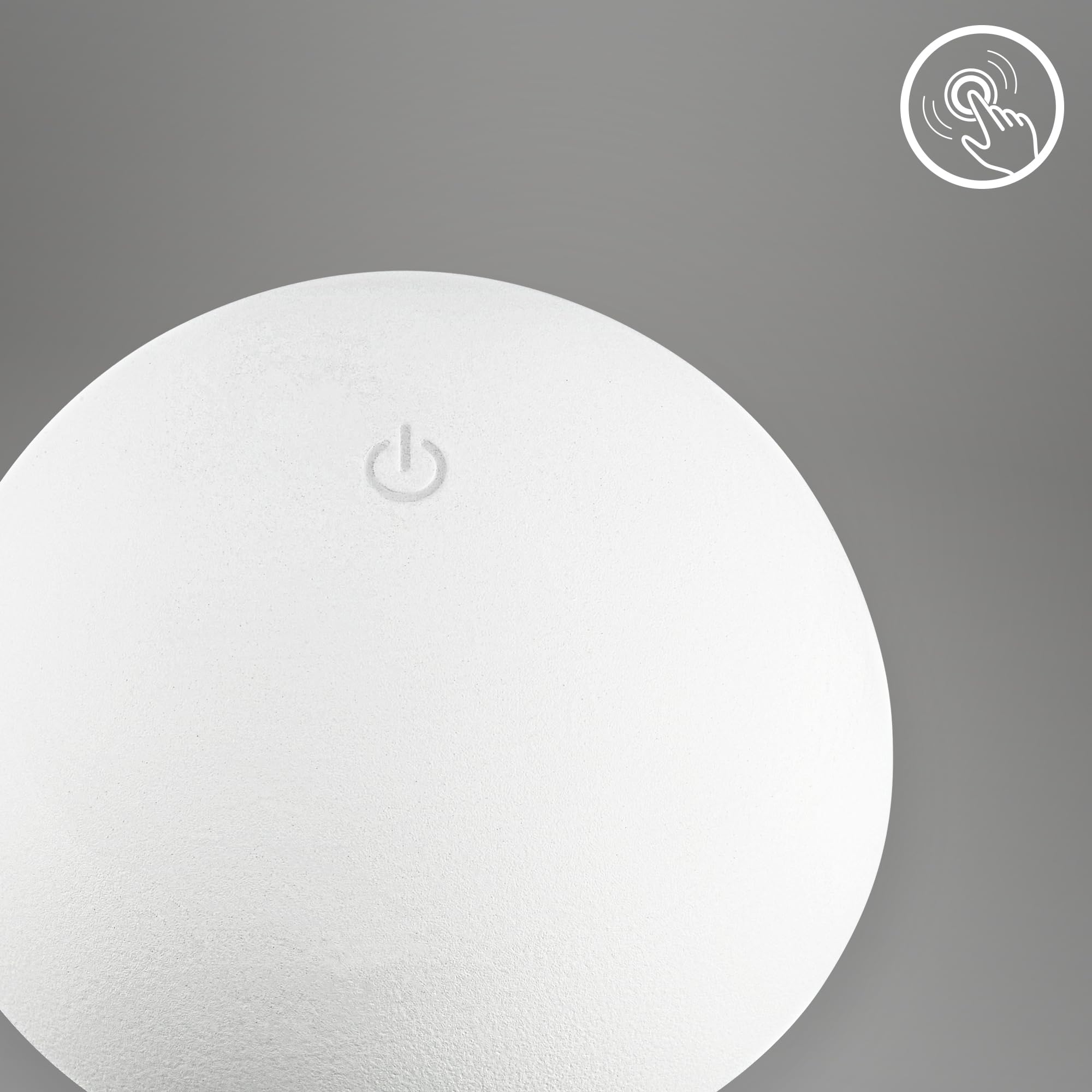 BRILONER - Mini lampe de table LED sans fil avec Touch, intensité variable par paliers, IP44, lampe de chevet, de lecture, de camping, de table, à accu, 12x19,5 cm, Blanc