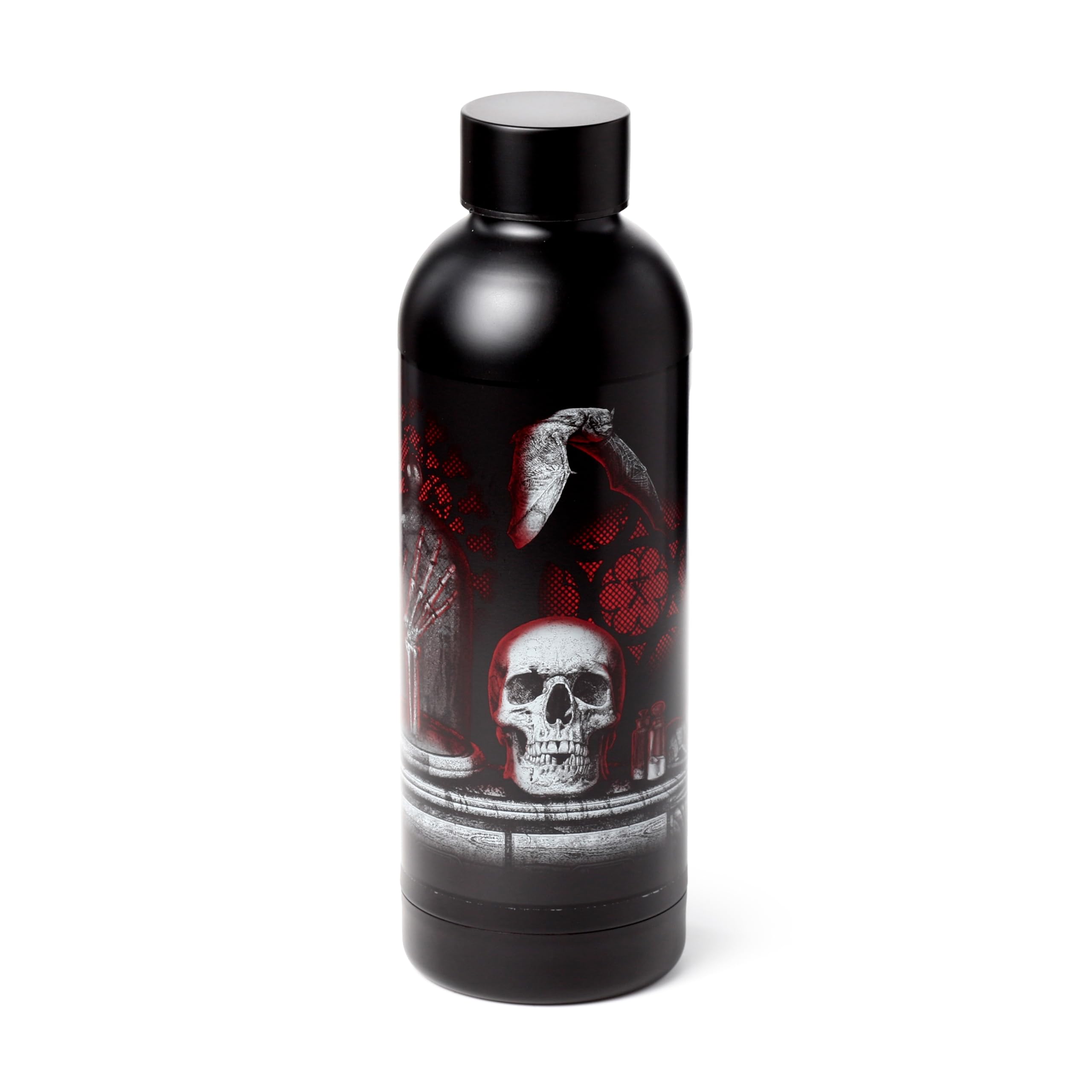 Gothic Goth Black Skulls Bat  Design Steel Hot Cold Water Drinks Bottle 530ml