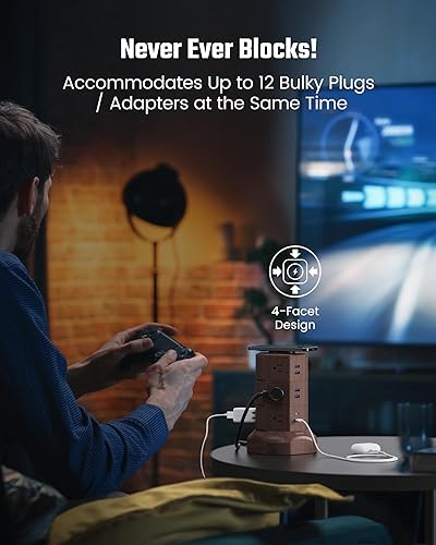 Miniatura 3 de SUPERDANNY Power Strip Torre con cargador inalámbrico de 10W