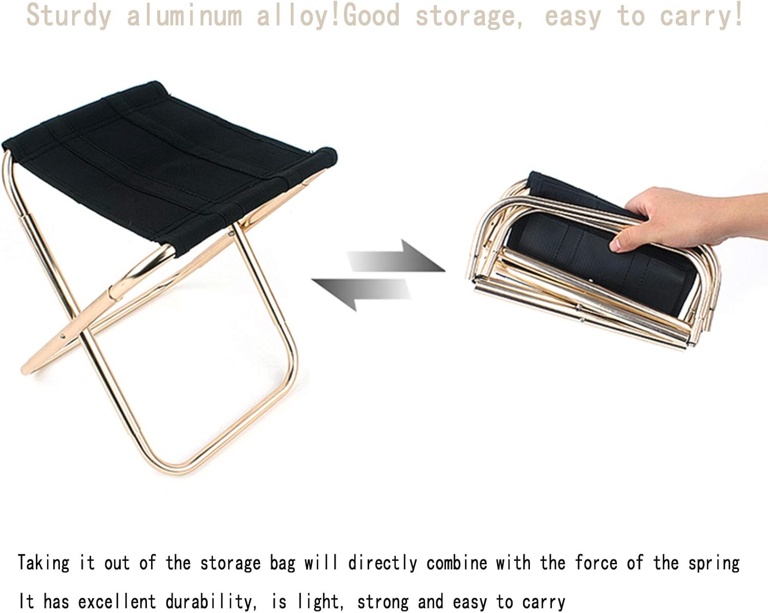 Camping Folding Chairs Outdoor,Small Portable Folding Stool Collapsible Camp Stool Lightweight Aluminium Stools for Fishing/Picnic/Travel/Hiking Beach Garden Traveling