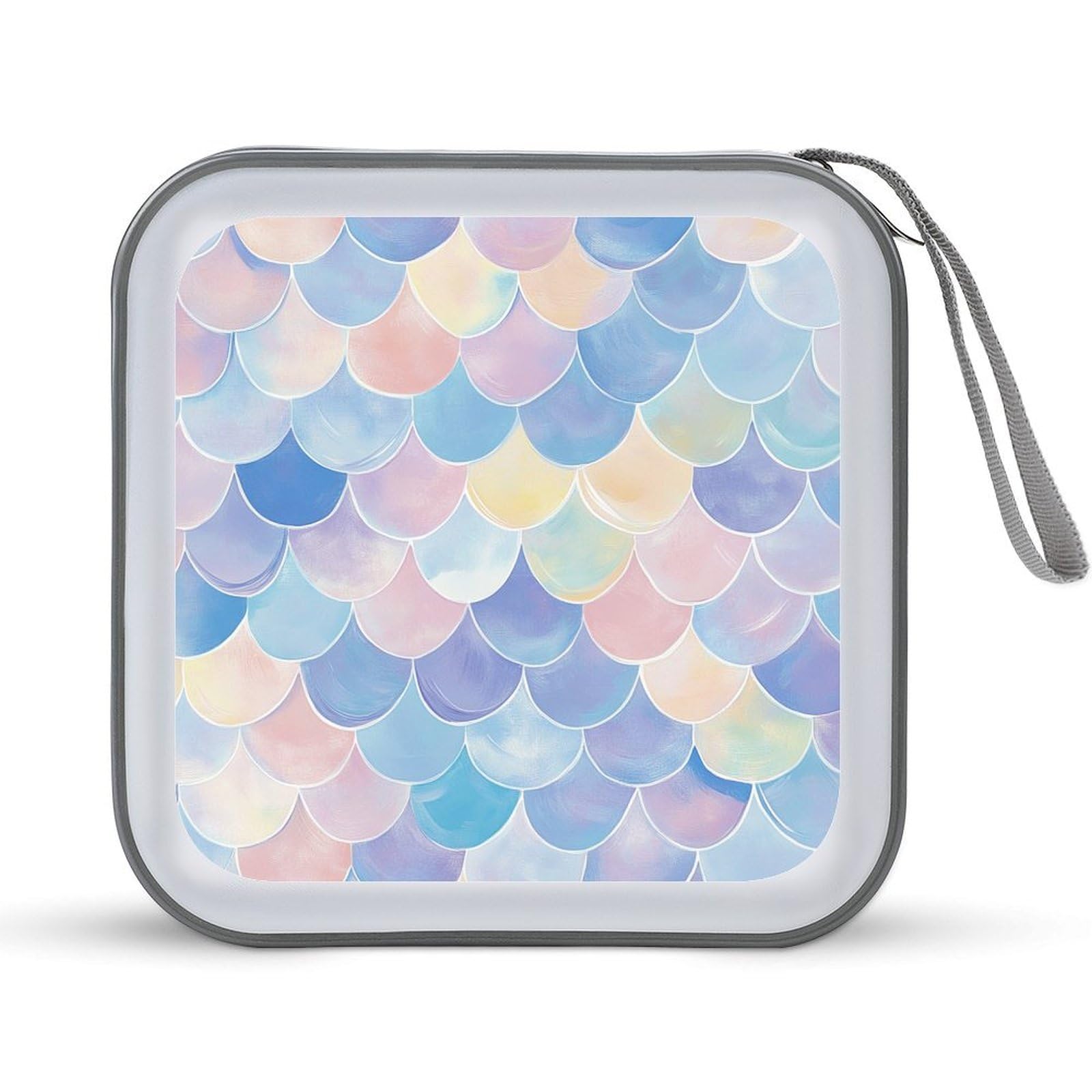 DuduYH Soft Pastel Mermaid Scale CD Case DVD Storage Case Portable for Car Home Travel