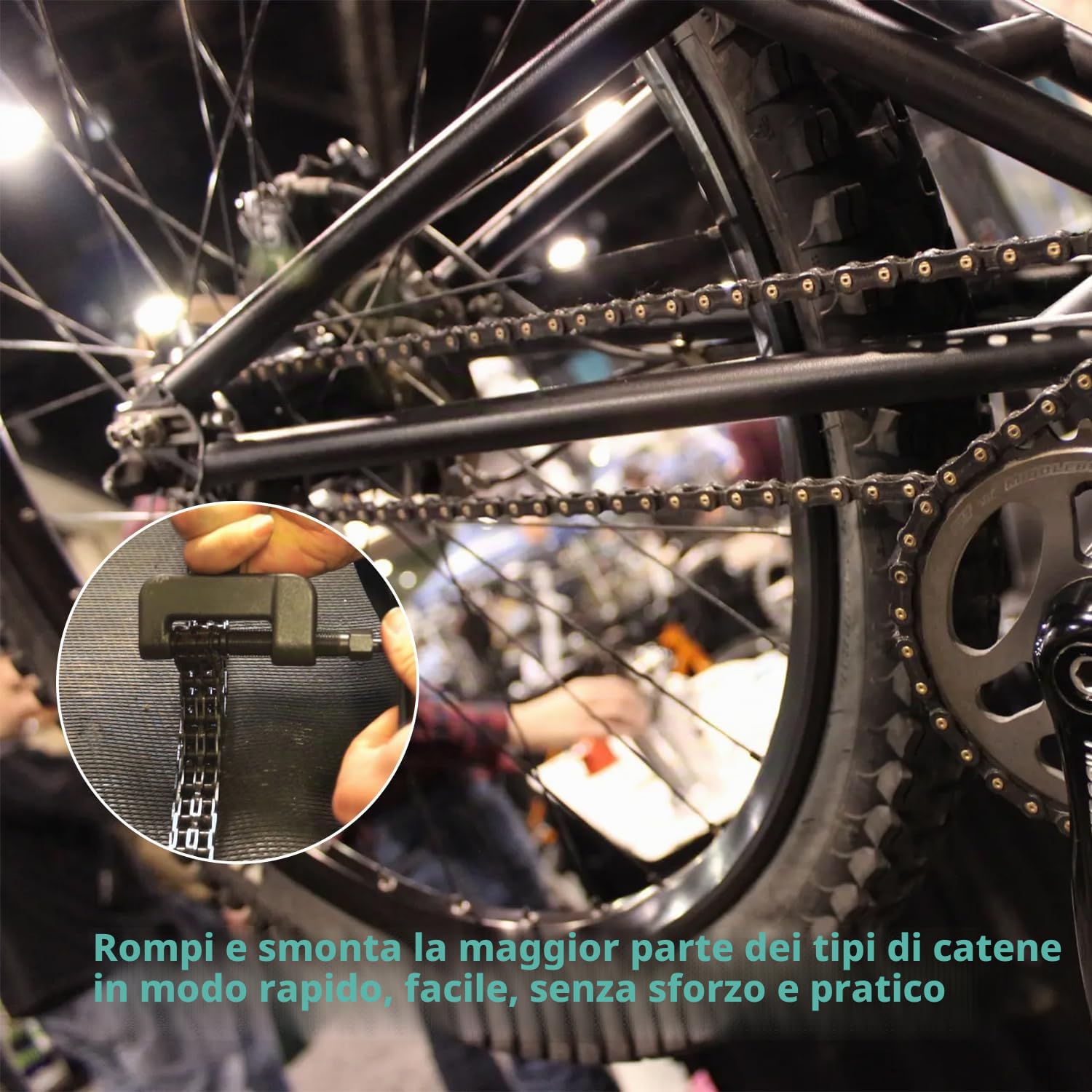 13 pezzi Smagliacatena Moto Bici, Separazione Della Catena della Moto, Moto Catena Riparazione Strumento, Smontacatena Moto, Strumento per Tagliare Catena per Moto, Kit Catena Moto