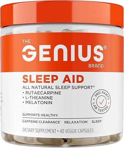 Genius Sleep AID - Píldoras inteligentes para dormir y suplemento para combatir la fatiga suprarrenal - Alivio natural del estrés, la ansiedad y el