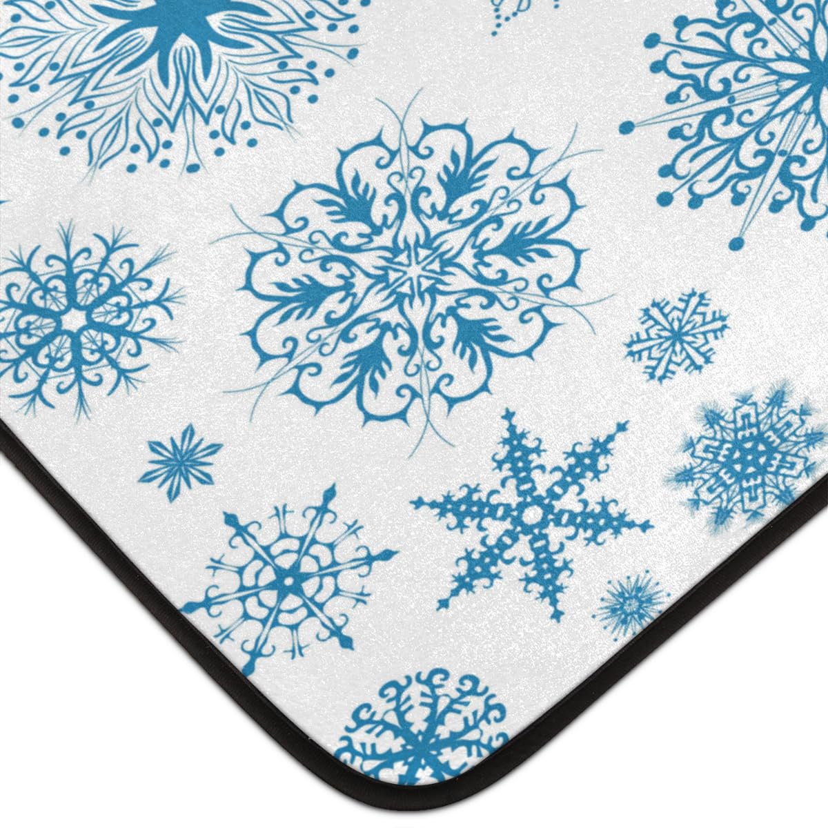 Tappeto Decorativo Fiocchi Di Neve Blu – Morbido, Antiscivolo, Lavabile, Per Soggiorno O Camera Da Letto