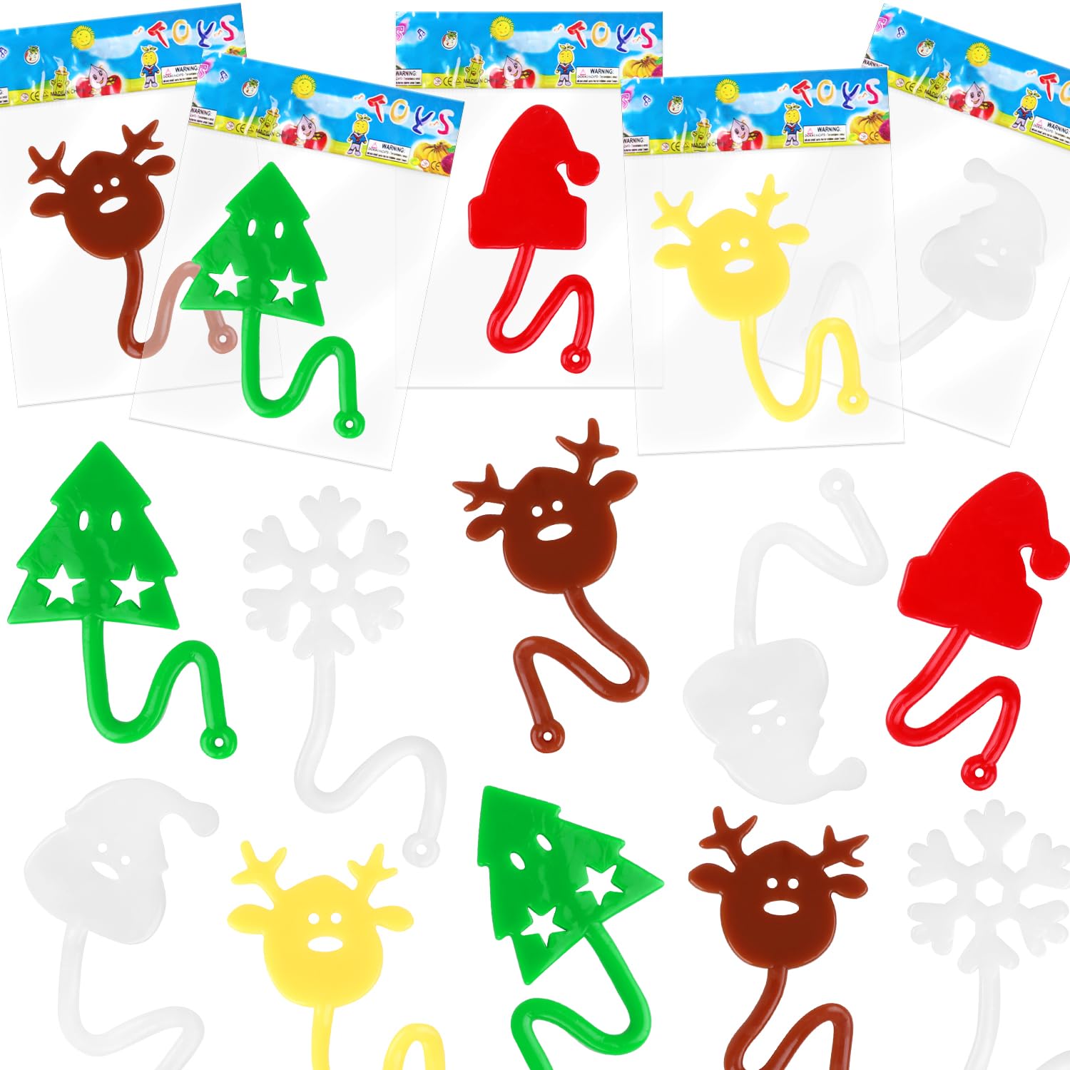 VEYLIN Christmas Sticky Toys Christmas Sticky Hands Toys, 30 Pieces, Reusable Stretchy Holiday Party Bag Fillers