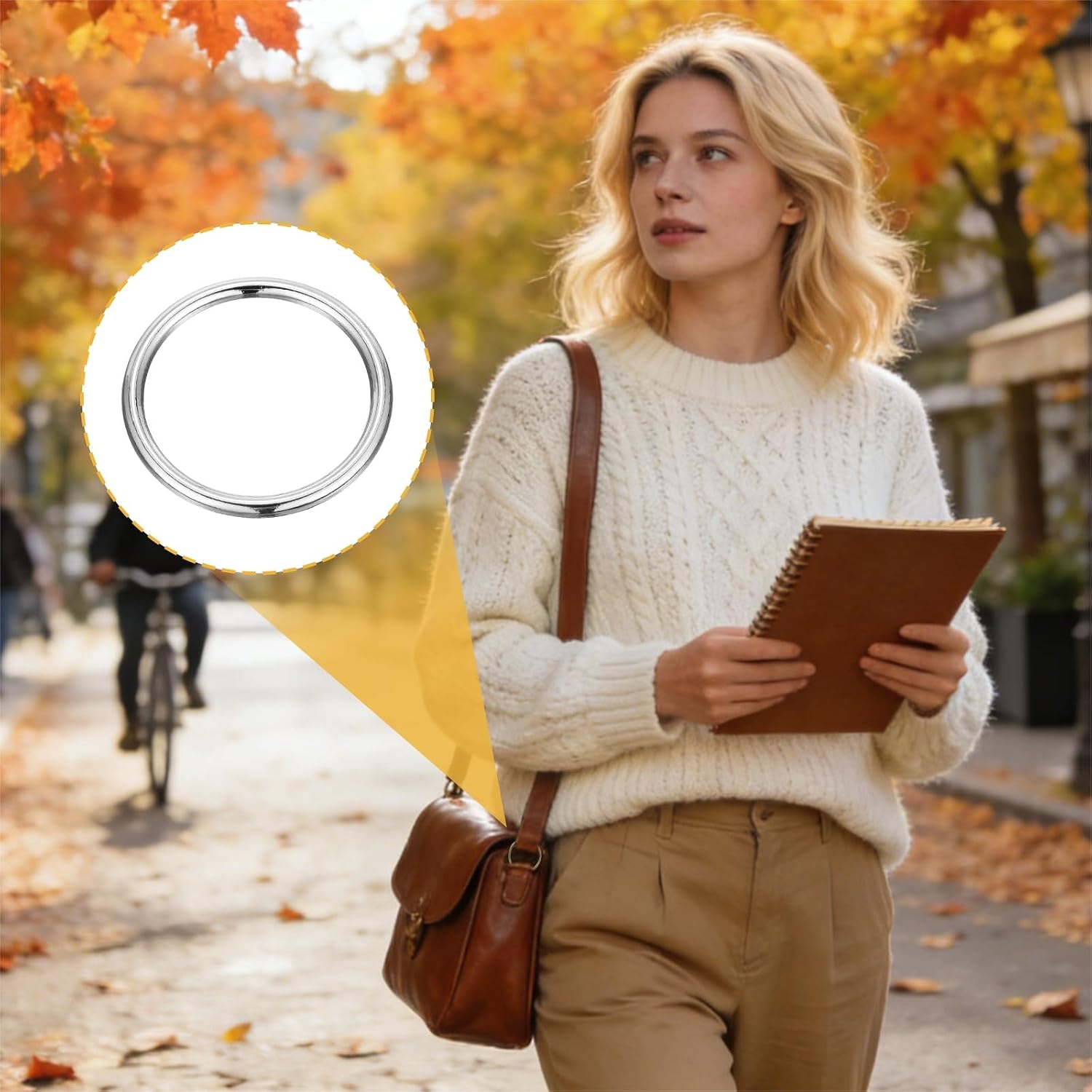 PATIKIL 6 Pcs Metal O Rings, 1-9/16" ID 0.16" Thick Seamless Welded Multi-Purpose Round Ring Hardware for Belts Bags Dog Collar Macrame Hanging, Silver