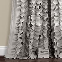 Vista 4 de Lush Decor Belle Panel de Cortina de Ventana Estilo Vintage Chic para Sala de Estar, Comedor, Dormitorio (Cortina Individual), 54" An x 84" L, Gris