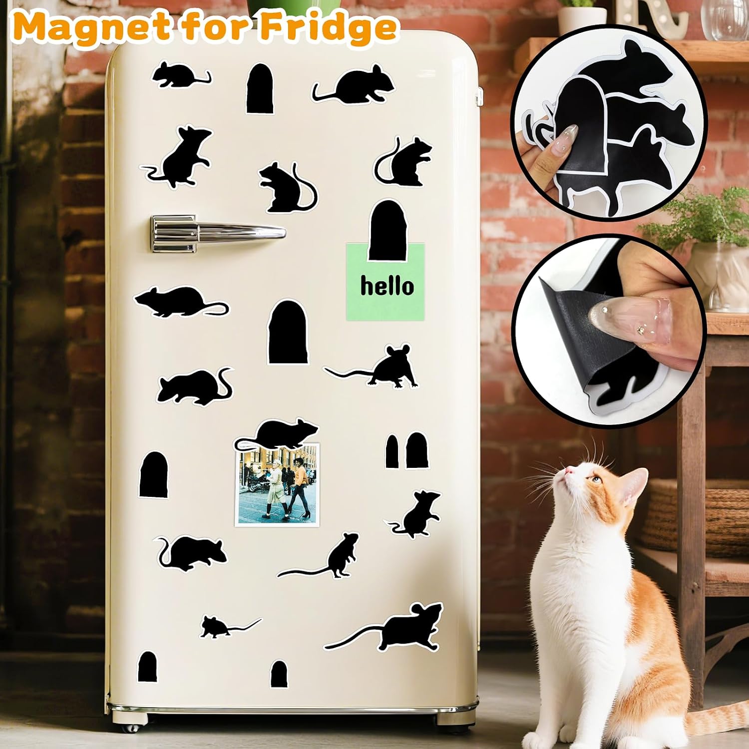 Halloween Refrigerator Stickers Magnet Mouse Fridge Stickers Funny Fridge MagnetSticker Cute Mouse Decal Decorative Halloween Magnetic Decals for Refrigerator Car Metal Laptop Decoration