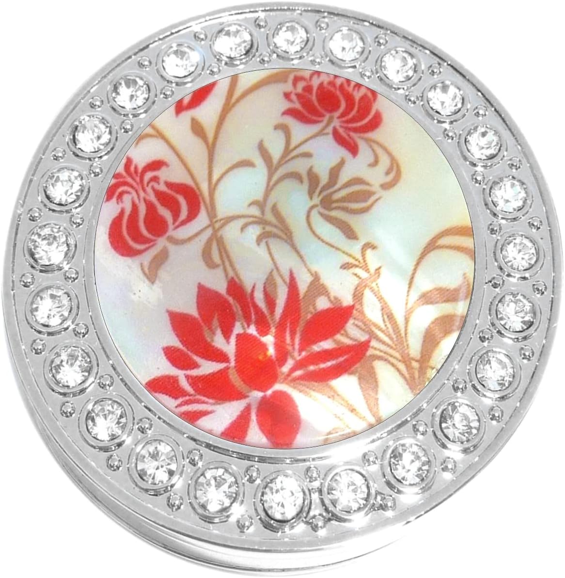 NewCharms Red Flowers Purse Hanger with Bling - Keeps Your Bag Off The Floor and Folds to Fit in Your Handbag